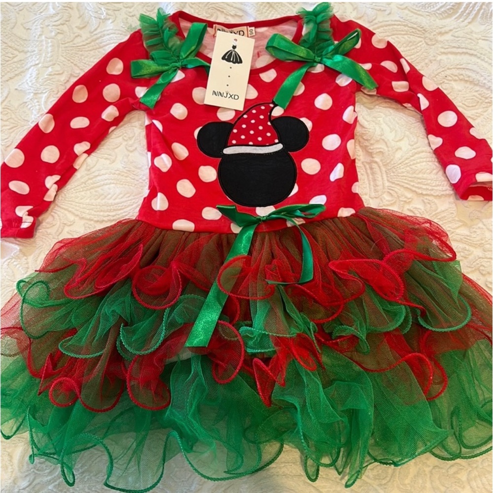Mickey Mouse Christmas dress size 2T new never worn